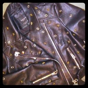 zara black biker style jacket